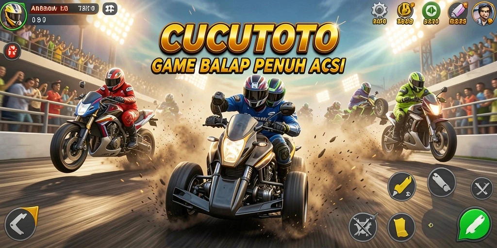 Gameplay CUCUTOTO yang mendebarkan dengan aksi balap seru.