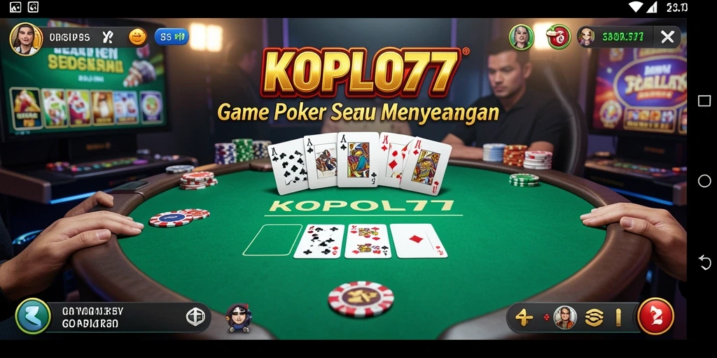 Tampilan menarik dari gameplay Poker di KOPLO77.