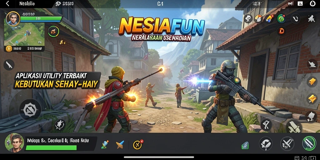 Tampilan antarmuka utama aplikasi NESIAFUN yang intuitif dan menarik.