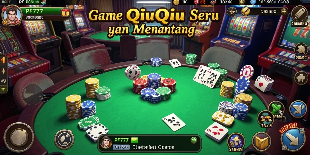 Screenshot menunjukkan gameplay QiuQiu yang seru dan interaktif.