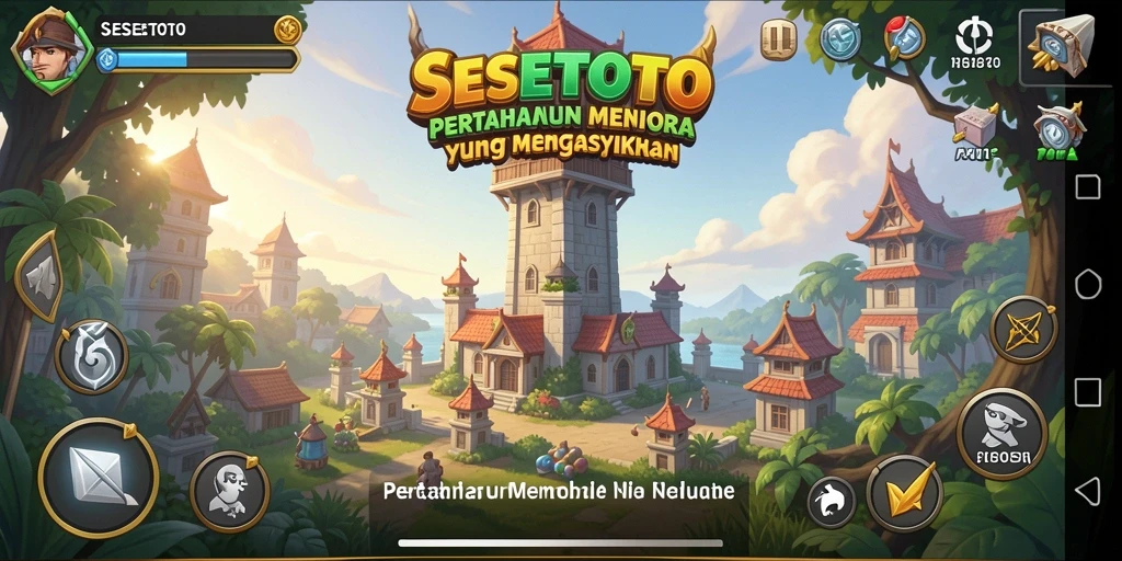 Tangkapan layar menunjukkan menara yang sedang berperang melawan gelombang musuh.